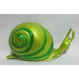 VTG Snail Brooch Signed Original by Robert LIME GREEN SWIRL Enameling #08940